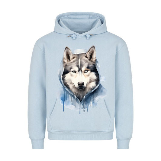 Premium Hoodie "Hooded Husky" Babyblau – hunde-shirt.de