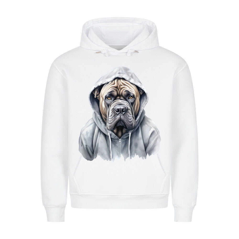 Premium Hoodie "Hooded Mastiff" Weiß – hunde-shirt.de