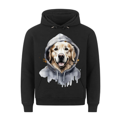 Premium Hoodie "Hooded Golden Retriever" Schwarz – hunde-shirt.de