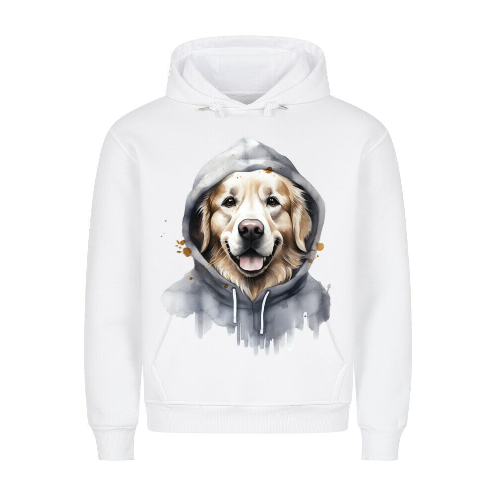 Premium Hoodie "Hooded Golden Retriever" Weiß – hunde-shirt.de
