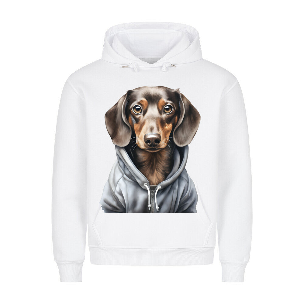 Premium Hoodie "Hooded Dackel" Weiß – hunde-shirt.de