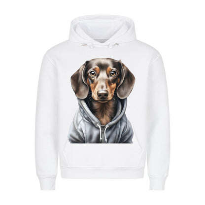 Premium Hoodie "Hooded Dackel" Weiß – hunde-shirt.de