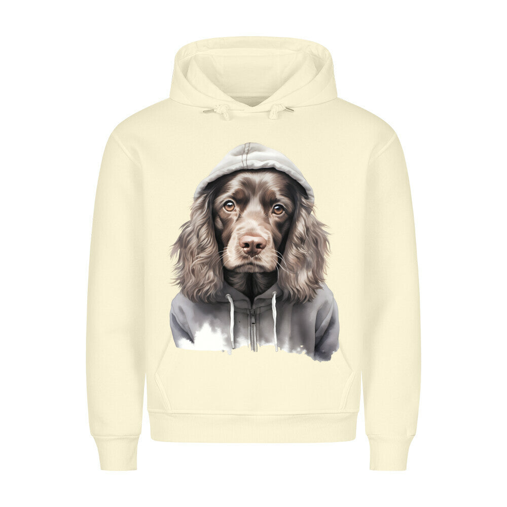 Premium Hoodie "Hooded Cocker" Beige – hunde-shirt.de
