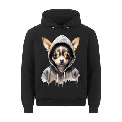 Premium Hoodie "Hooded Chihuahua" Schwarz – hunde-shirt.de