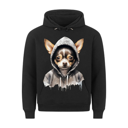 Premium Hoodie "Hooded Chihuahua" Schwarz – hunde-shirt.de