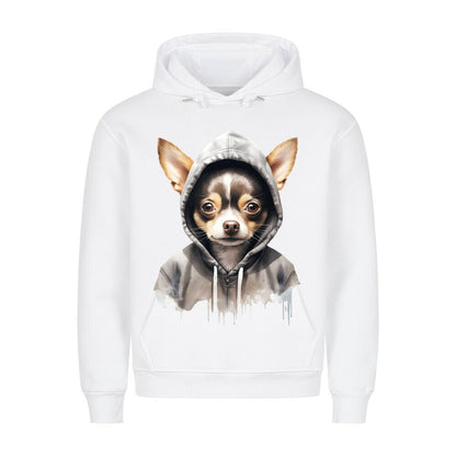 Premium Hoodie "Hooded Chihuahua" Weiß – hunde-shirt.de