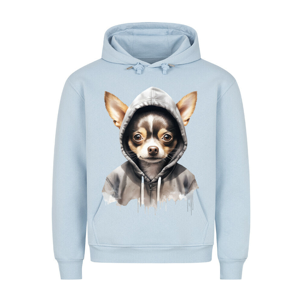 Premium Hoodie "Hooded Chihuahua" Babyblau – hunde-shirt.de