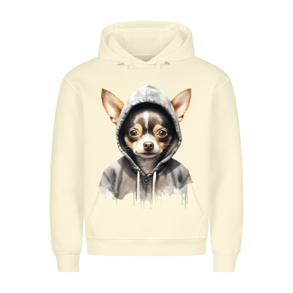 Premium Hoodie "Hooded Chihuahua" Beige – hunde-shirt.de