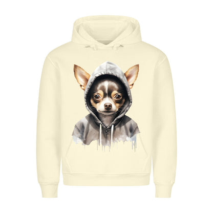 Premium Hoodie "Hooded Chihuahua" Beige – hunde-shirt.de