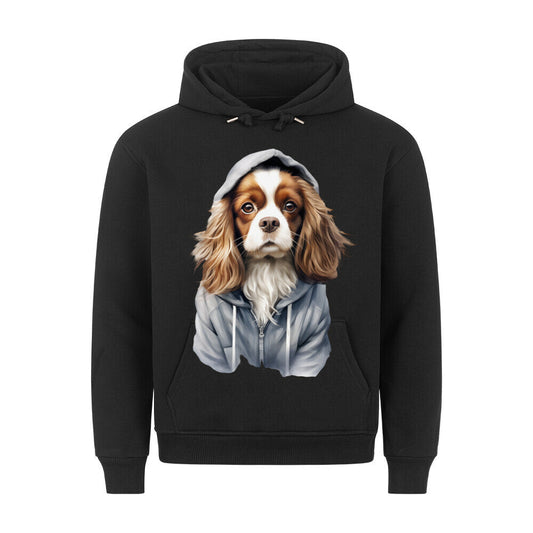 Premium Hoodie "Hooded Cavalier King Charles Spaniel" Schwarz – hunde-shirt.de