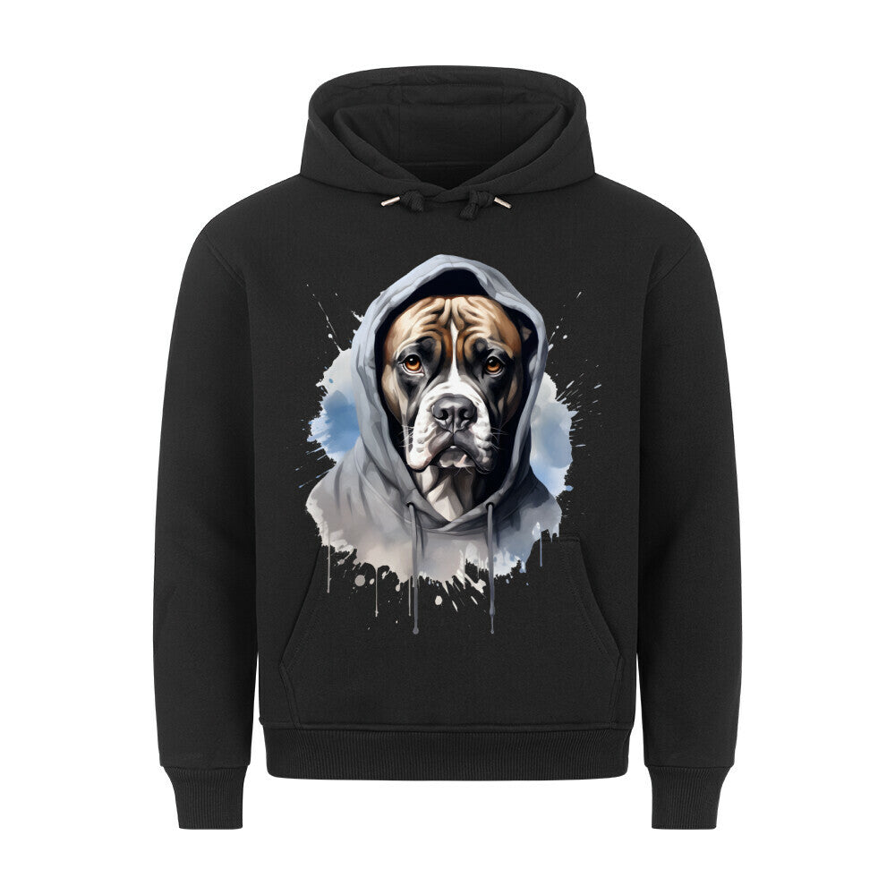 Premium Hoodie "Hooded Boxer" Schwarz – hunde-shirt.de