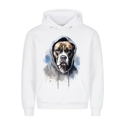 Premium Hoodie "Hooded Boxer" Weiß – hunde-shirt.de