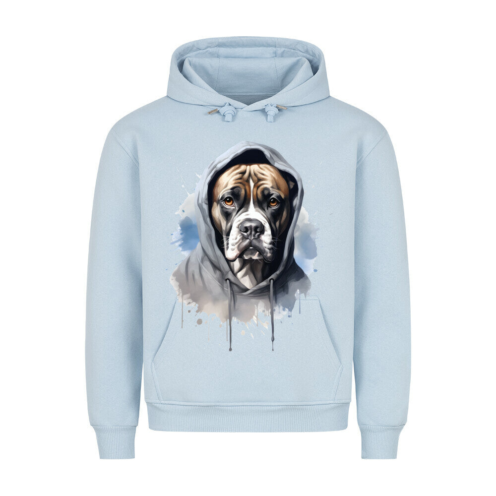 Premium Hoodie "Hooded Boxer" Babyblau – hunde-shirt.de