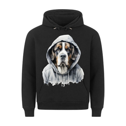 Premium Hoodie "Hooded Bernhardiner" Schwarz – hunde-shirt.de