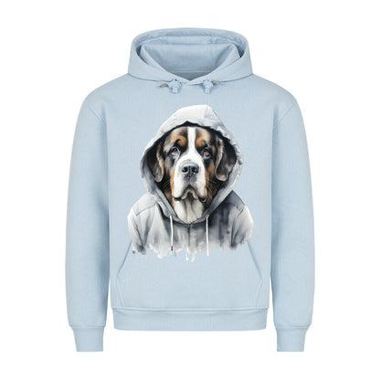 Premium Hoodie "Hooded Bernhardiner" Babyblau – hunde-shirt.de