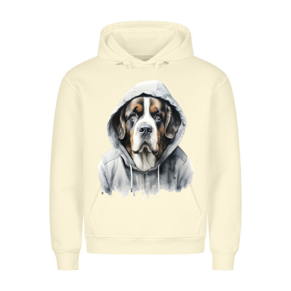 Premium Hoodie "Hooded Bernhardiner" Beige – hunde-shirt.de