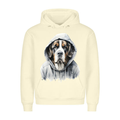 Premium Hoodie "Hooded Bernhardiner" Beige – hunde-shirt.de