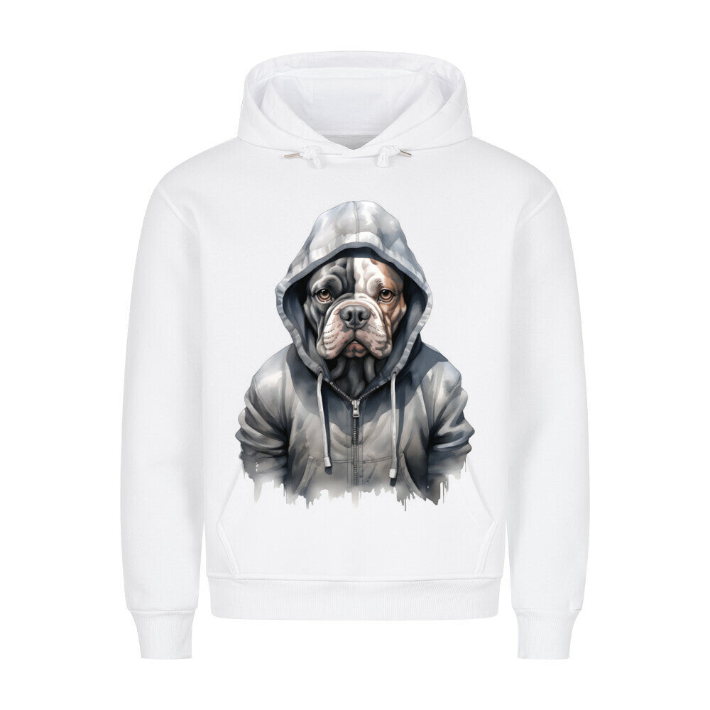 Premium Hoodie "Hooded American Bulldog" Weiß – hunde-shirt.de