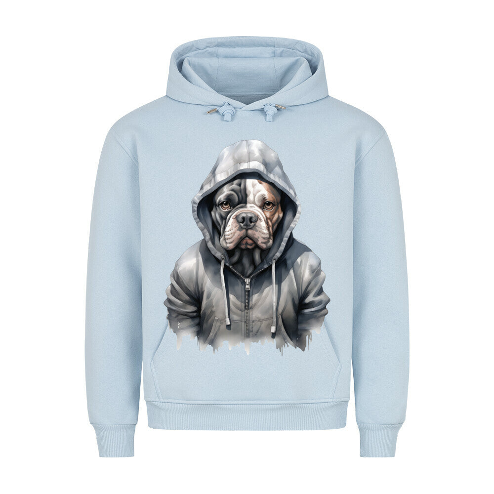 Premium Hoodie "Hooded American Bulldog" Babyblau – hunde-shirt.de