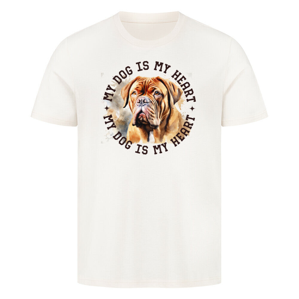 Premium T-Shirt "Bordeaux Dogge HEART" Natural Raw – hunde-shirt.de