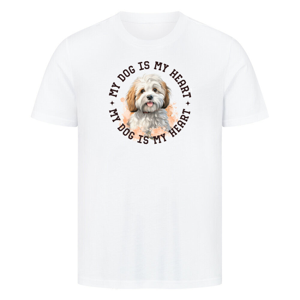 Premium T-Shirt "Bologneser HEART" Weiß – hunde-shirt.de
