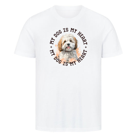 Premium T-Shirt "Bologneser HEART" Weiß – hunde-shirt.de