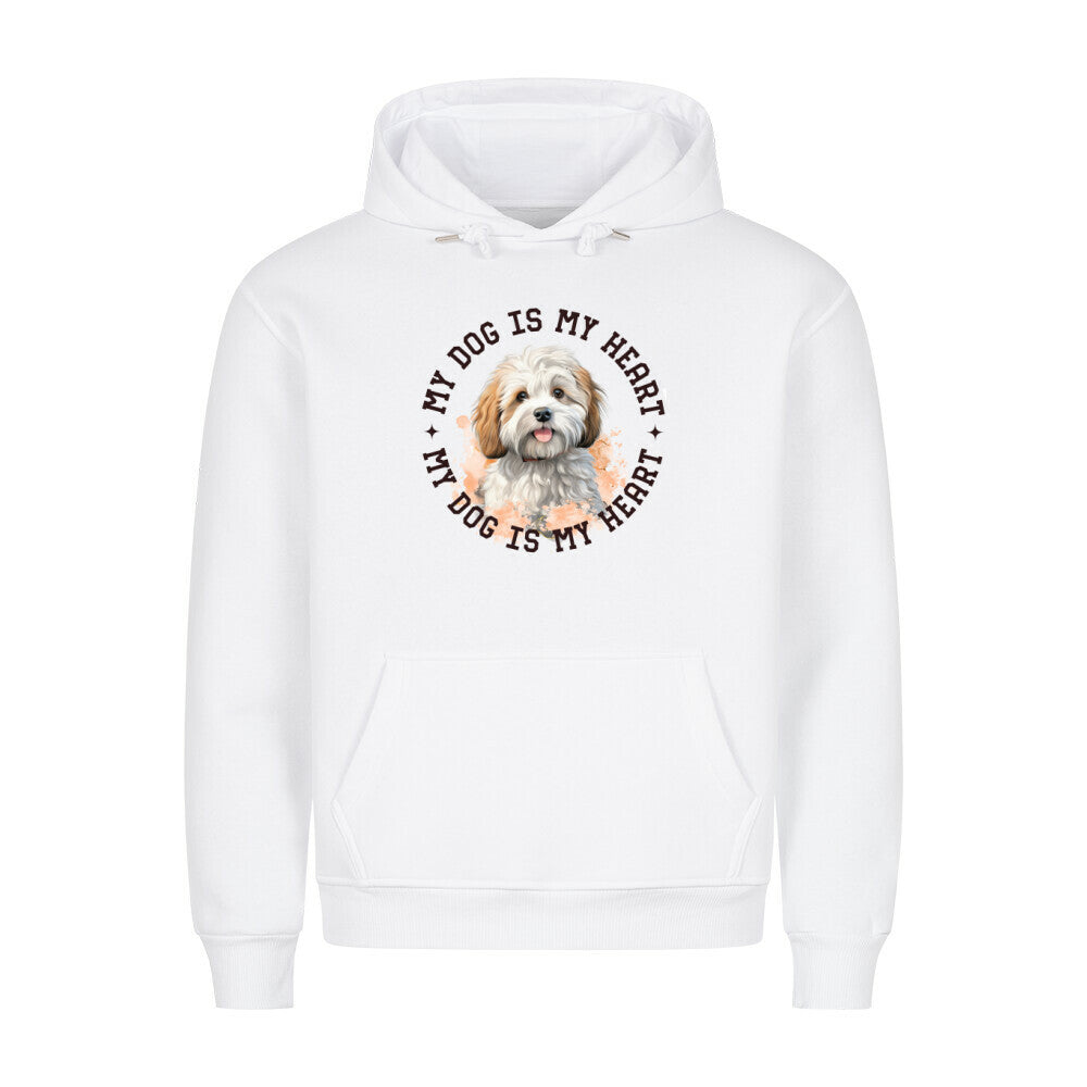 Premium Hoodie "Bologneser HEART" Weiß – hunde-shirt.de