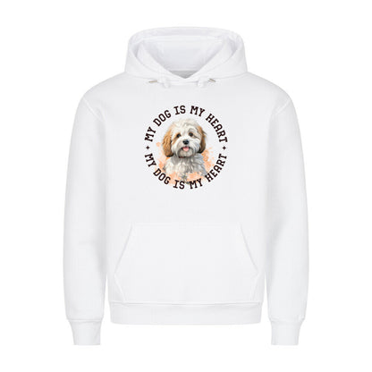Premium Hoodie "Bologneser HEART" Weiß – hunde-shirt.de