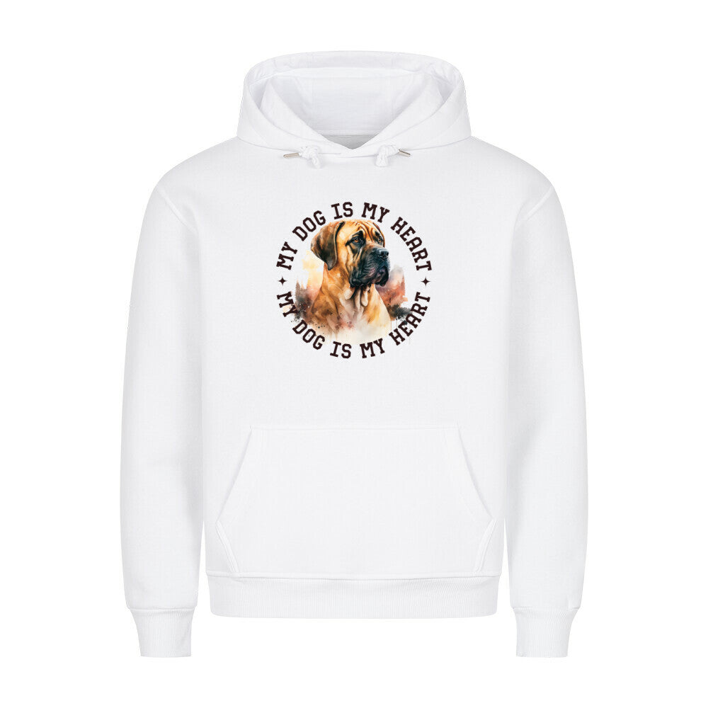 Premium Hoodie "Boerboel HEART" Weiß – hunde-shirt.de