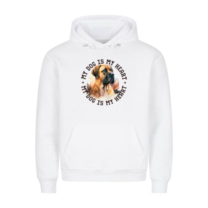 Premium Hoodie "Boerboel HEART" Weiß – hunde-shirt.de