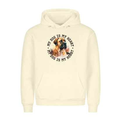 Premium Hoodie "Boerboel HEART" Beige – hunde-shirt.de