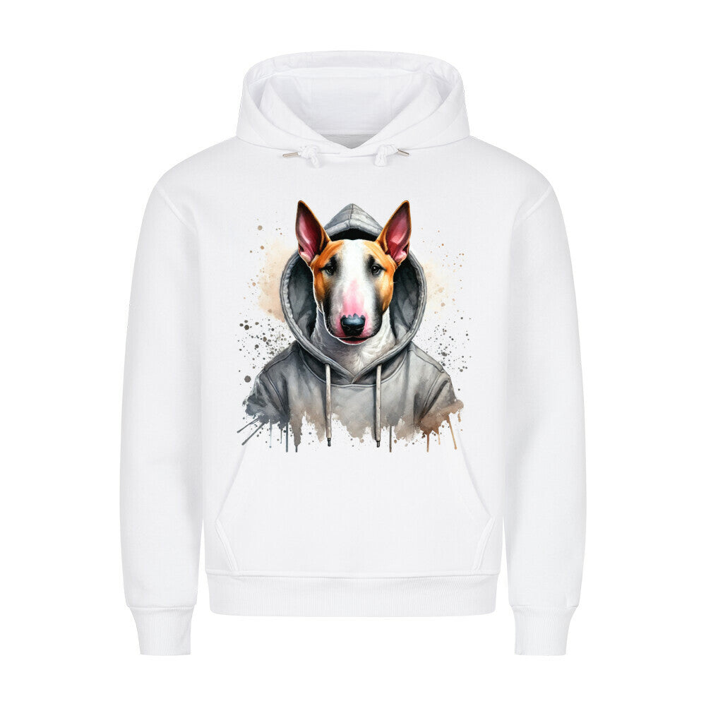 Premium Hoodie "Hooded Bullterrier" Weiß – hunde-shirt.de