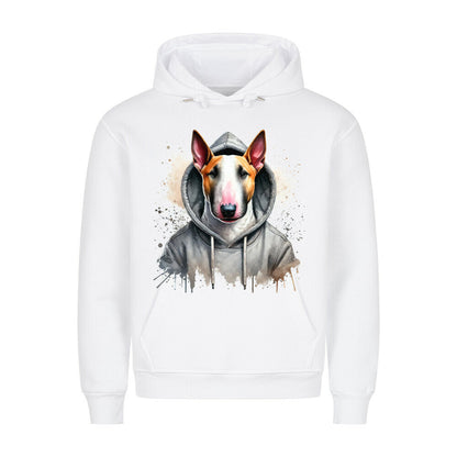 Premium Hoodie "Hooded Bullterrier" Weiß – hunde-shirt.de