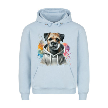 Premium Hoodie "Hooded Border Terrier" Babyblau – hunde-shirt.de