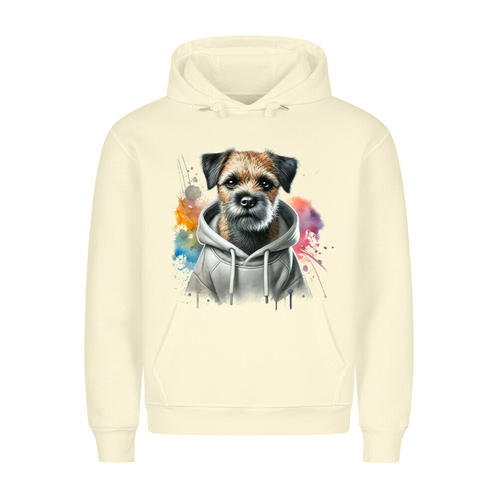 Premium Hoodie "Hooded Border Terrier" Beige – hunde-shirt.de