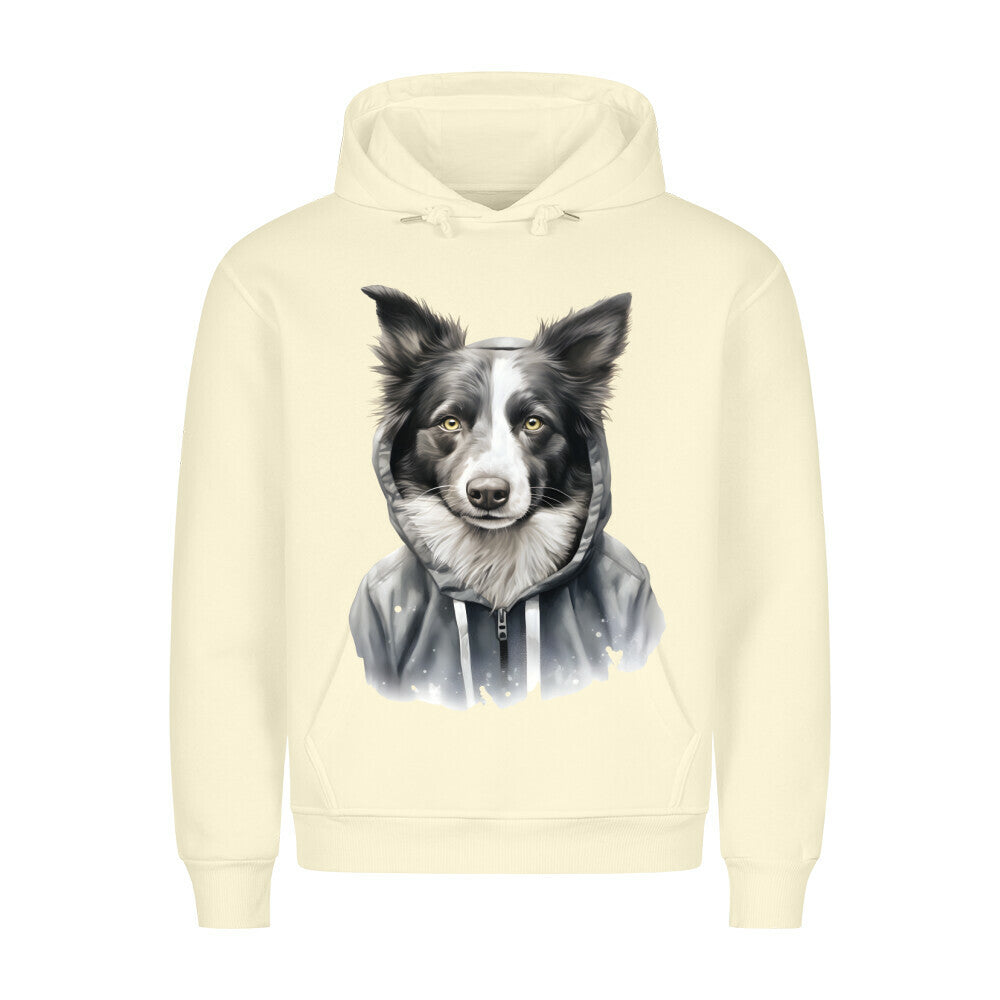 Premium Hoodie "Hooded Border Collie" Beige – hunde-shirt.de