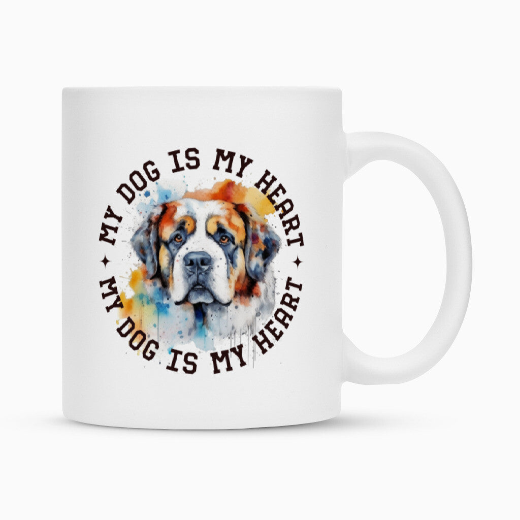 Tasse "Bernhardiner HEART" Weiß – hunde-shirt.de