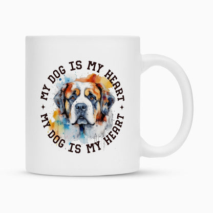 Tasse "Bernhardiner HEART" Weiß – hunde-shirt.de