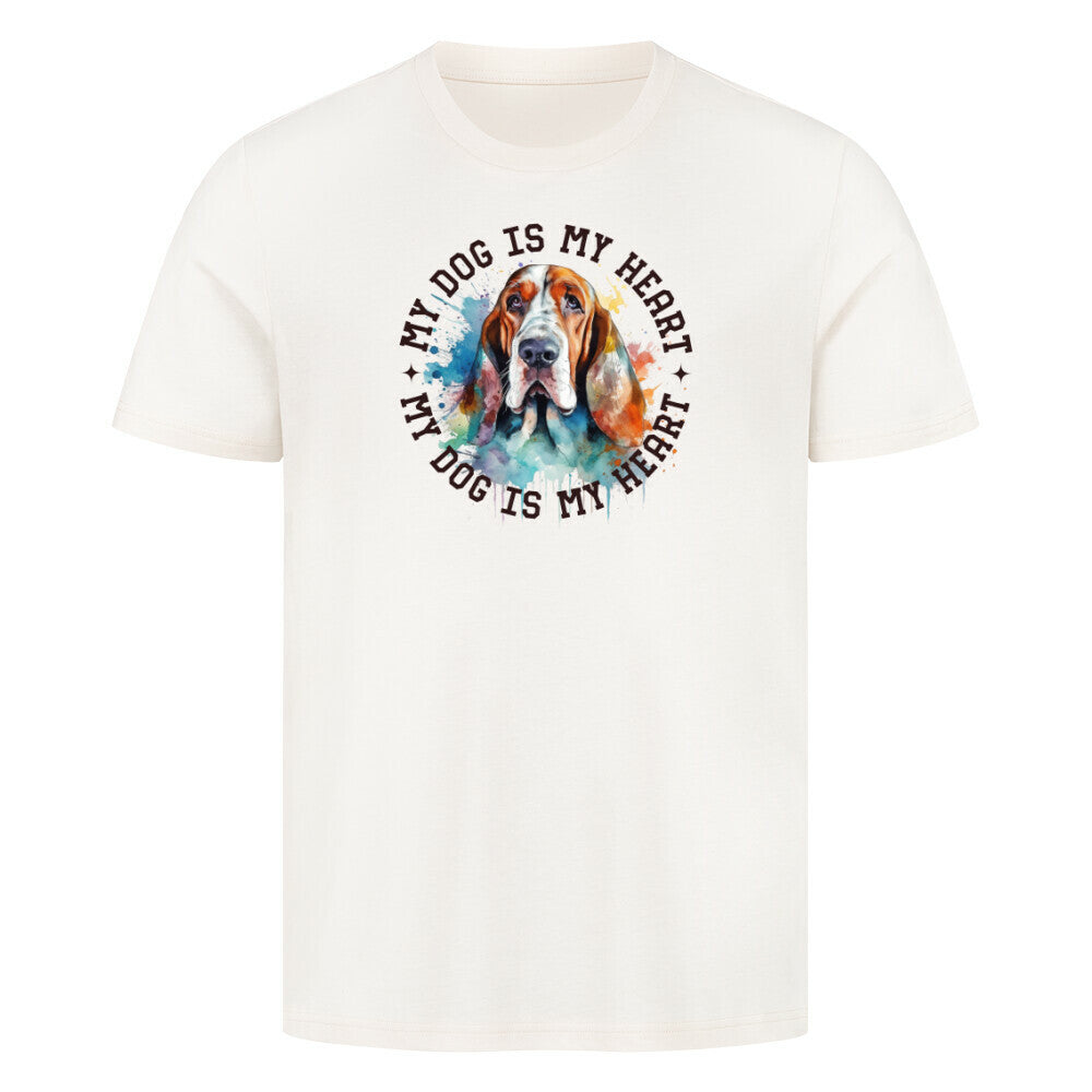 Premium T-Shirt "Bloodhound HEART" Natural Raw – hunde-shirt.de