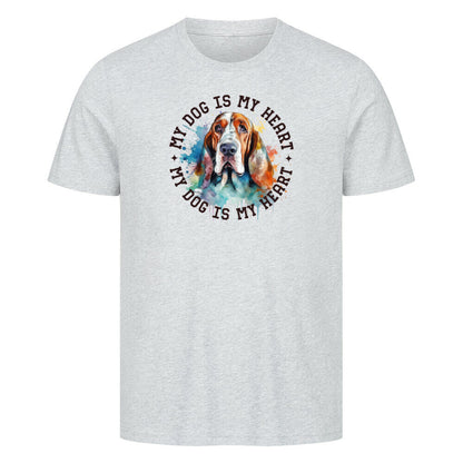 Premium T-Shirt "Bloodhound HEART" Heather Grey – hunde-shirt.de