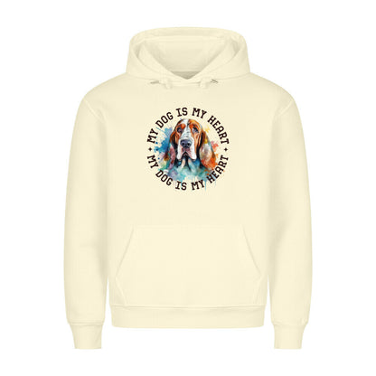 Premium Hoodie "Bloodhound HEART" Beige – hunde-shirt.de