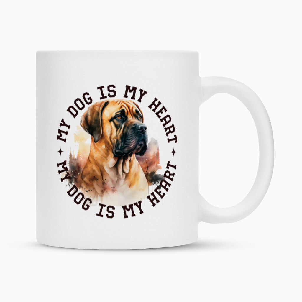 Tasse "Boerboel HEART" Weiß – hunde-shirt.de