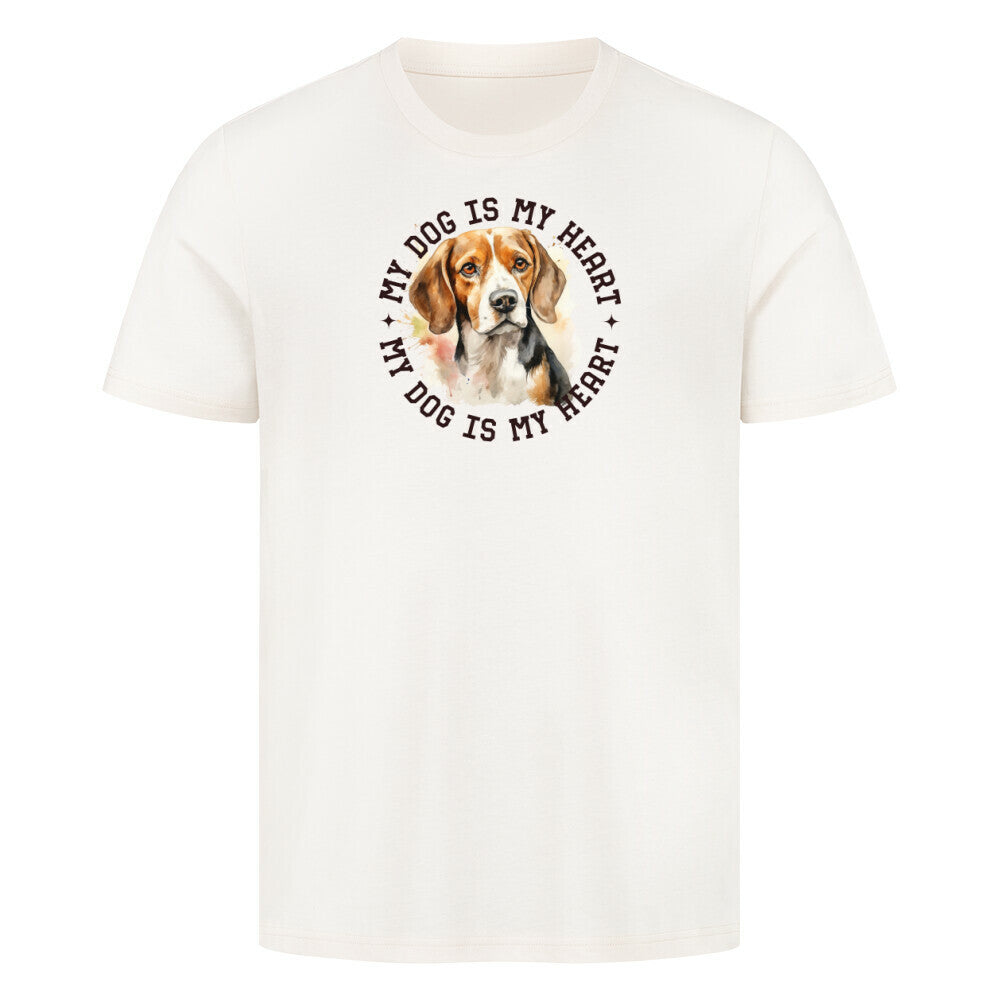 Premium T-Shirt "Beagle HEART" Natural Raw – hunde-shirt.de