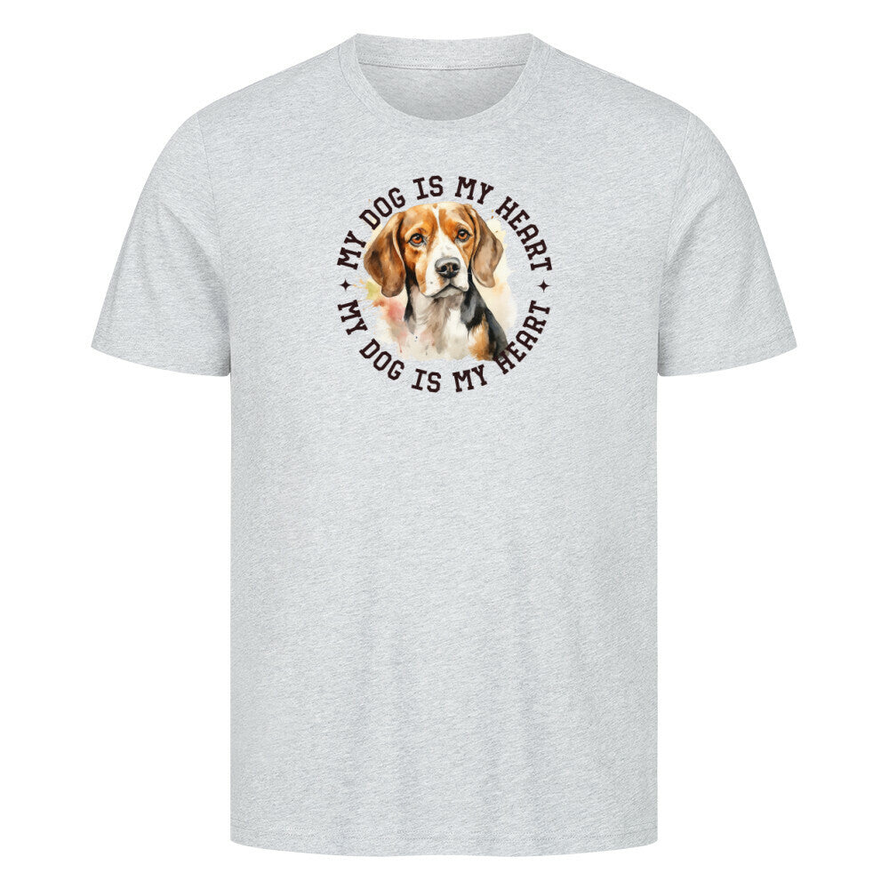 Premium T-Shirt "Beagle HEART" Heather Grey – hunde-shirt.de
