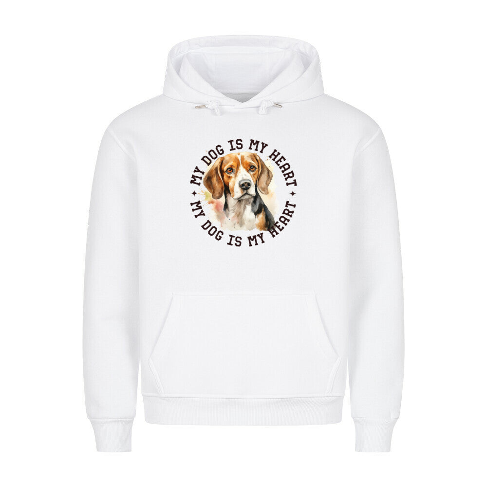 Premium Hoodie "Beagle HEART" Weiß – hunde-shirt.de