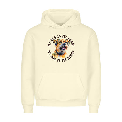 Premium Hoodie "Border Terrier HEART" Beige – hunde-shirt.de