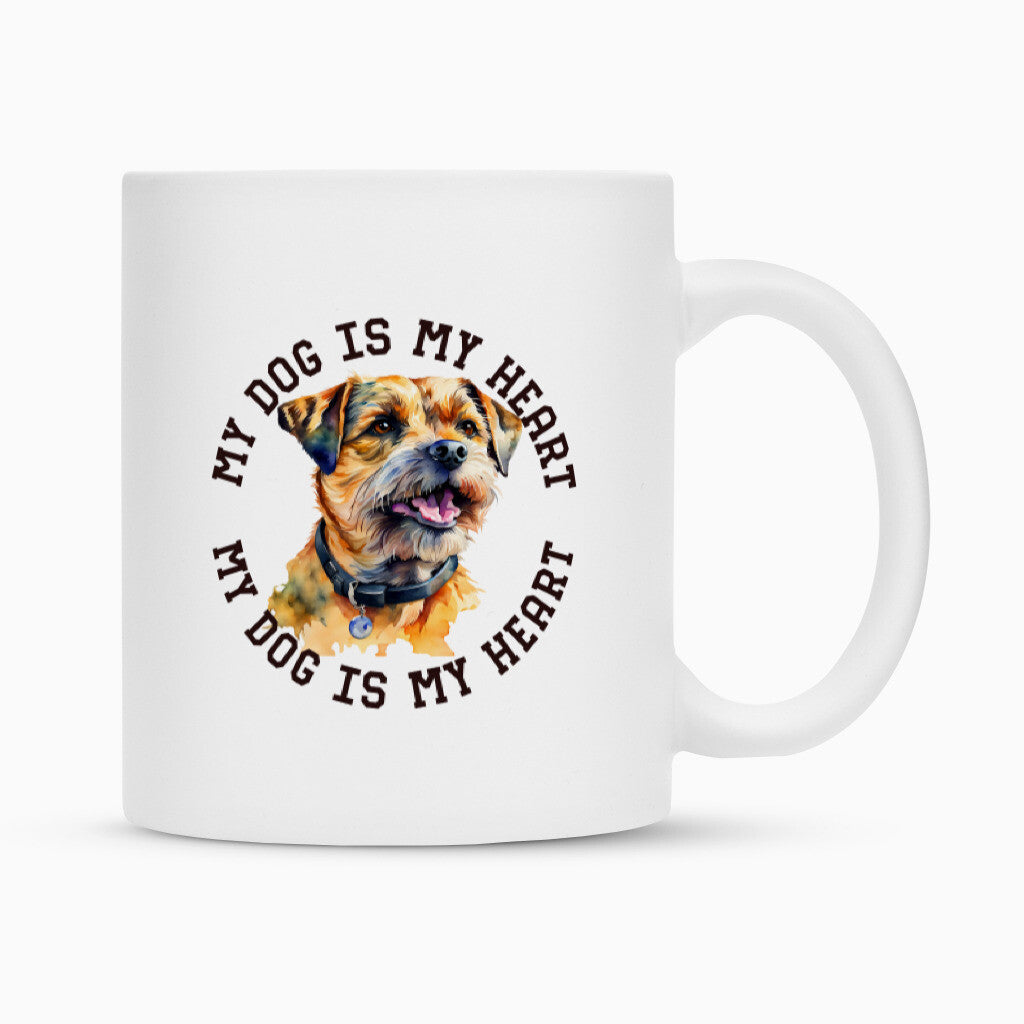 Tasse "Border Terrier HEART" Weiß – hunde-shirt.de