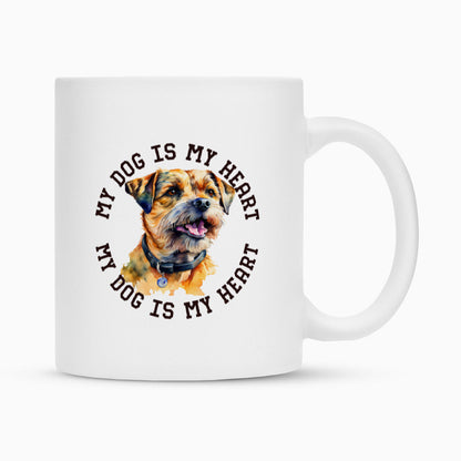 Tasse "Border Terrier HEART" Weiß – hunde-shirt.de