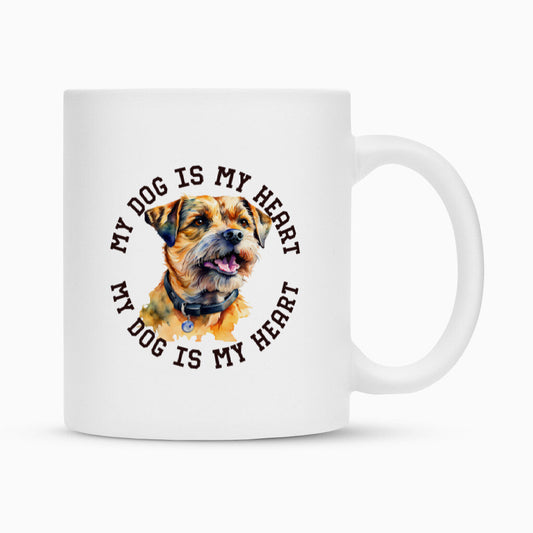 Tasse "Border Terrier HEART" Weiß – hunde-shirt.de