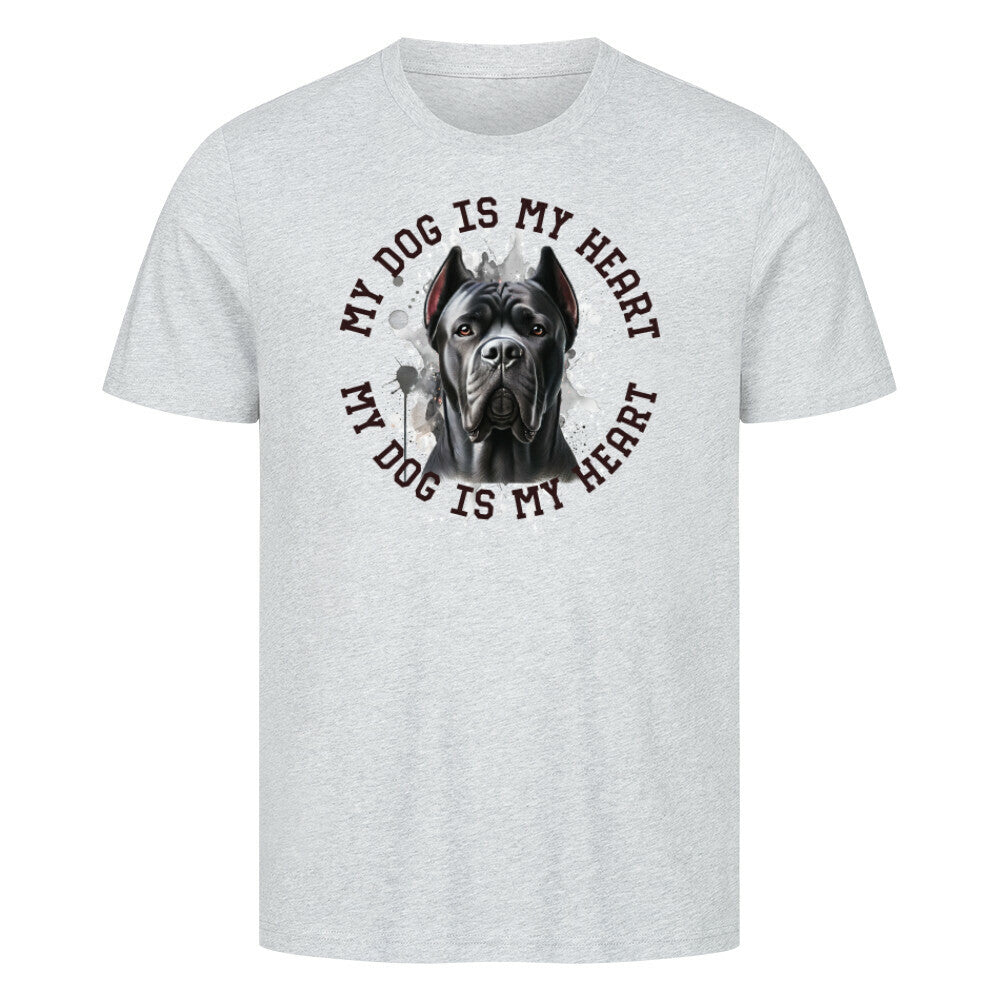 Premium T-Shirt "Cane Corso HEART" Heather Grey – hunde-shirt.de